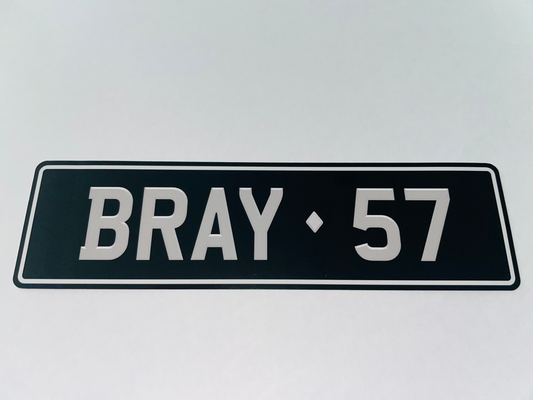 BRAY 57 Number Plate Sticker / Decal - FREE POSTAGE WORLDWIDE