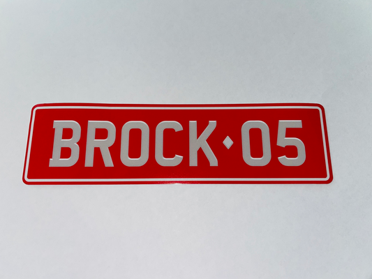 BROCK O5 Number Plate Sticker / Decal - FREE POSTAGE WORLDWIDE
