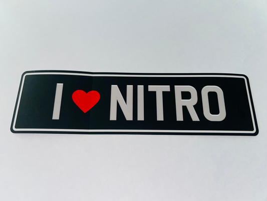 I love NITRO Number Plate Sticker / Decal - FREE POSTAGE WORLDWIDE