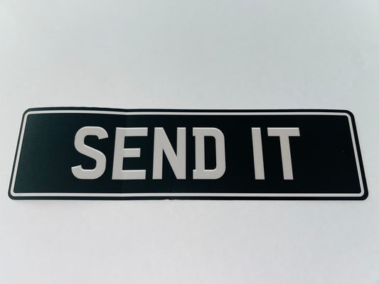 SEND IT Number Plate Sticker / Decal - FREE POSTAGE WORLDWIDE